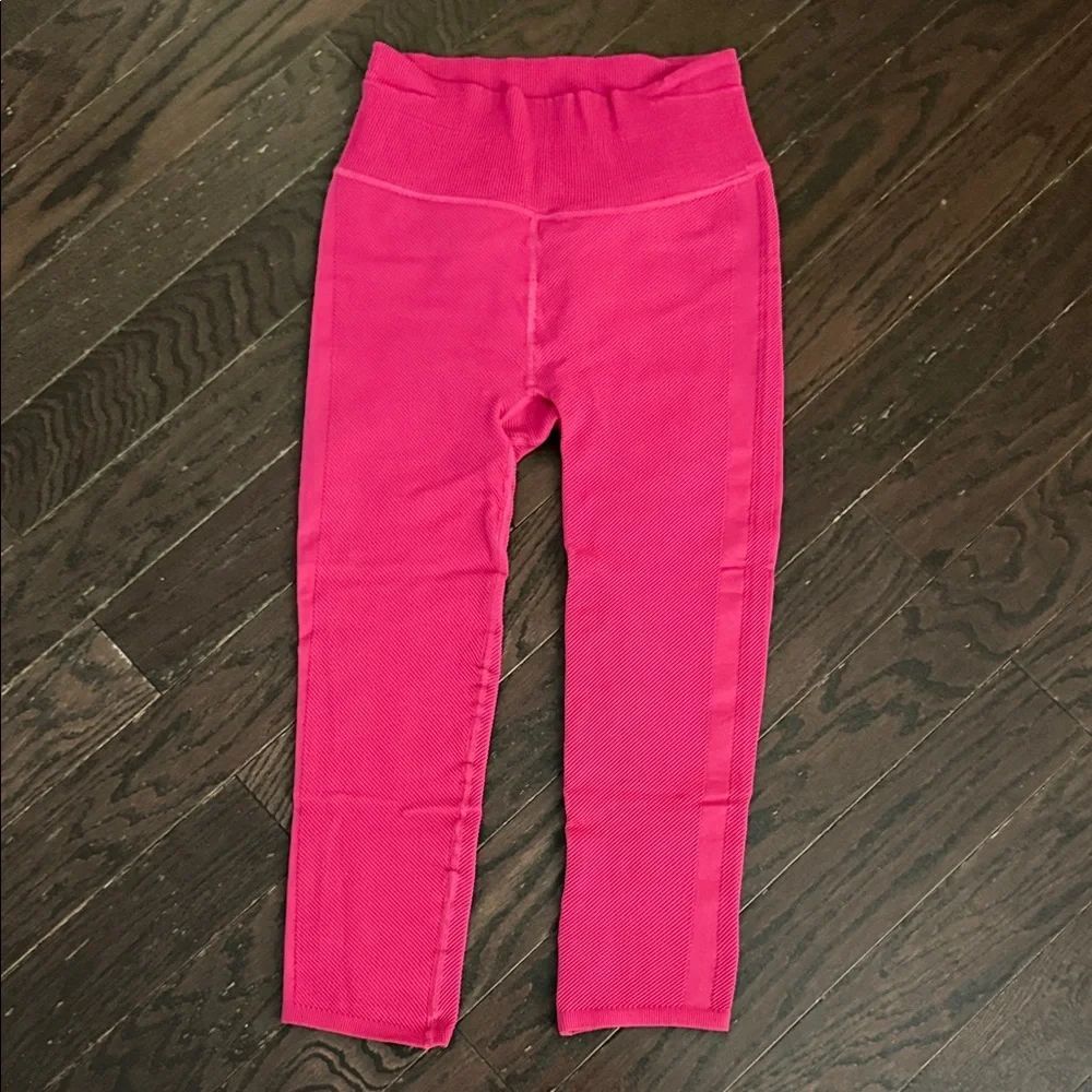 NWOT Free People Movement Pink Leggings Size L